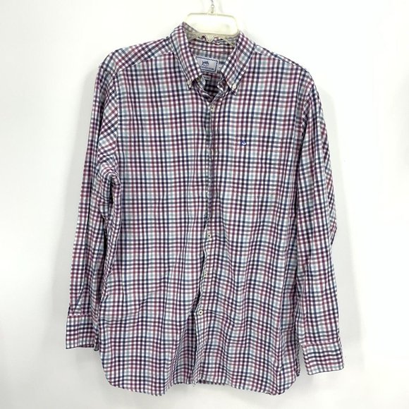 Southern Tide Other - Southern Tide Skipjack Button Down Shirt Burgundy Blue Plaid Cotton Mens Medium